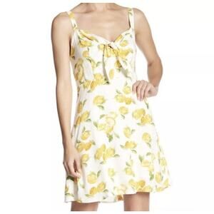 Socialite Sunny Yellow Lemon Adjustable Straps Summer Dress Women's Size XL